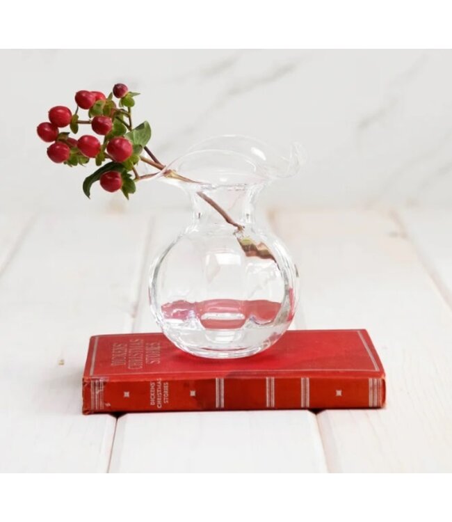 Vietri Hibiscus Glass Clear Bud Vase