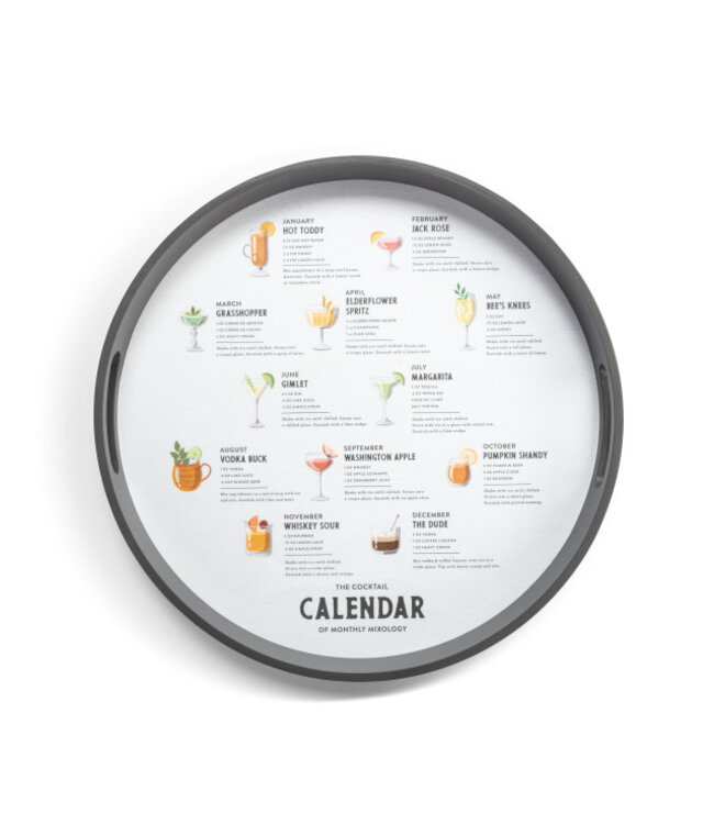 Demdaco Cocktail Calendar Round Serve Tray