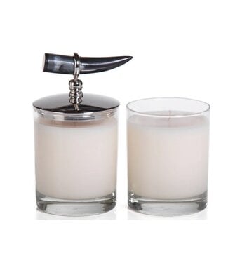 Zodax Cote d’Ivoire Scented Candle with Horn Lid  - Bergamot Linen