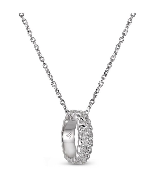 Simply Elegant Boutique Chevron Spinner Pendant 14KT - 0.12CTW