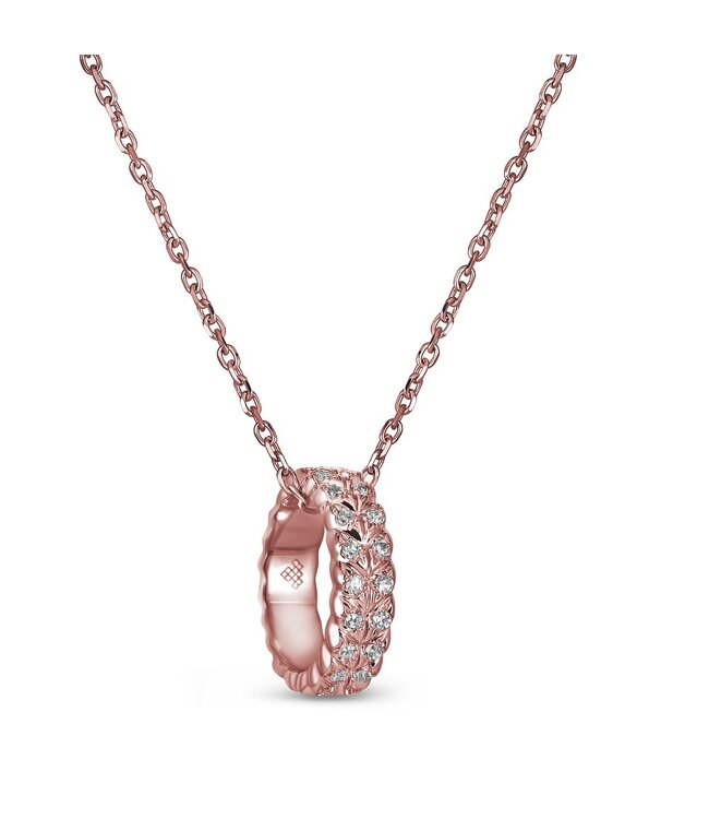 Simply Elegant Boutique Chevron Spinner Pendant 14KT - 0.12CTW