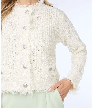 Tweed Cardigan Off White