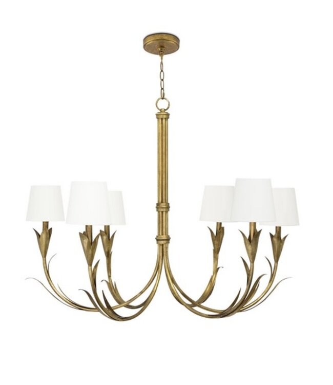 River Reed Chandelier Ant Gold