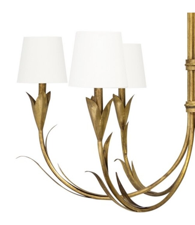 River Reed Chandelier Ant Gold