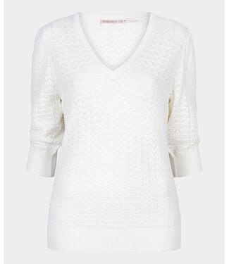 Shortsleeve Pointelle Sweater Offwhite