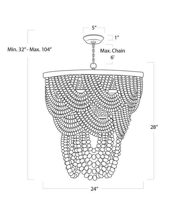 Lorelei Beaded Chandelier White