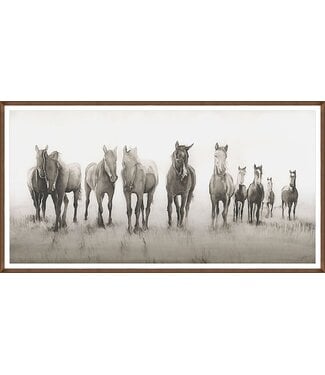 Wild Horses Glass Framed 60 x 32