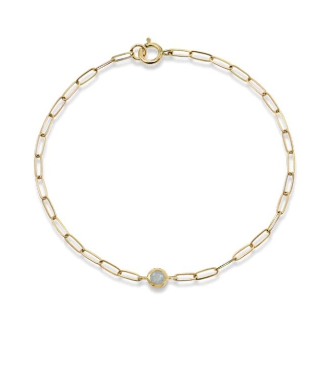 Anzie Paper Clip Bracelet with Bezel Birthstone