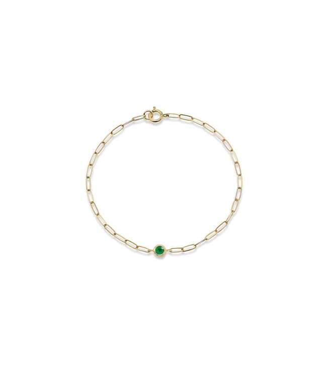 Anzie Paper Clip Bracelet with Bezel Birthstone