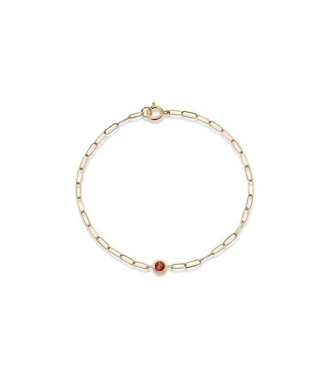 Anzie Paper Clip Bracelet with Bezel Birthstone