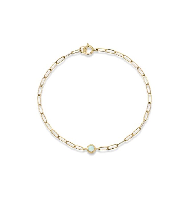 Anzie Paper Clip Bracelet with Bezel Birthstone