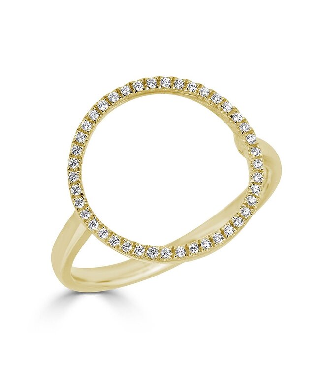 Metrica Circle Outline Ring 14KT-0.11CTW