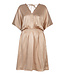 V-Neck Sateen Dress Soft Gold