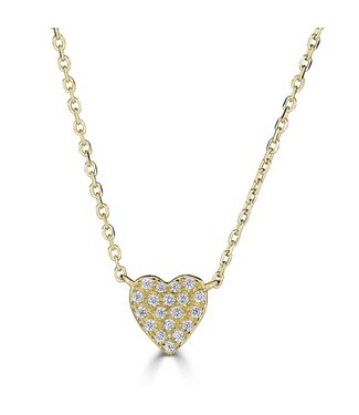 Simply Elegant Boutique Metrica Full Heart Necklace - 14KT-0.08CTW