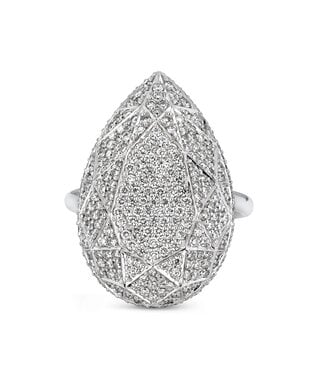 Simply Elegant Boutique Mirage Pear Ring 14KT-1.45CTW