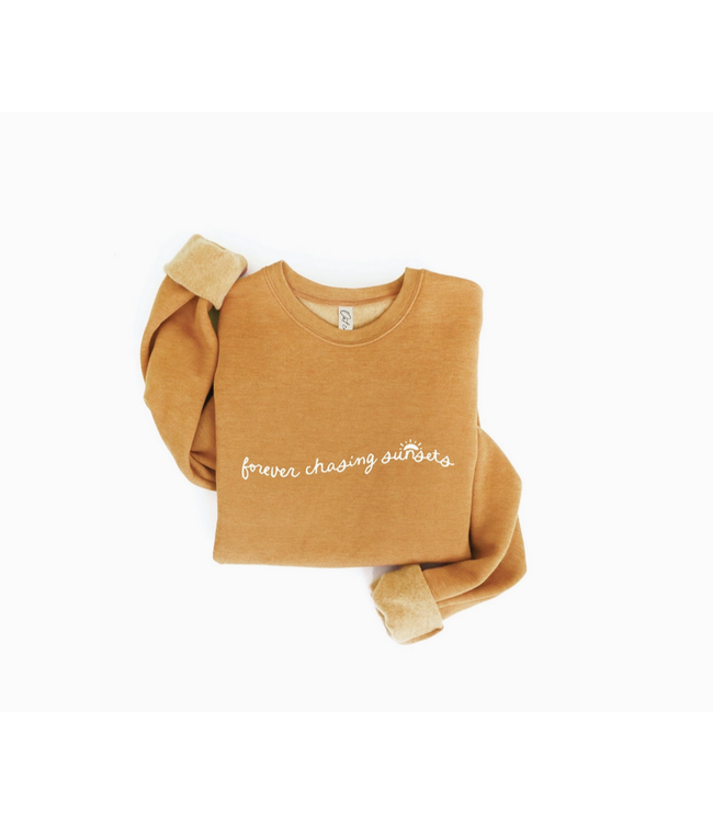 Forever Chasing Sunsets Sweatshirt Heather Mustard