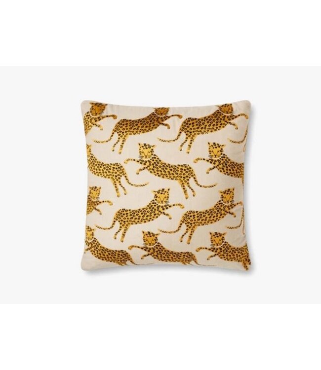 Tiger Print Pillow Natural/Gold 22 x 22