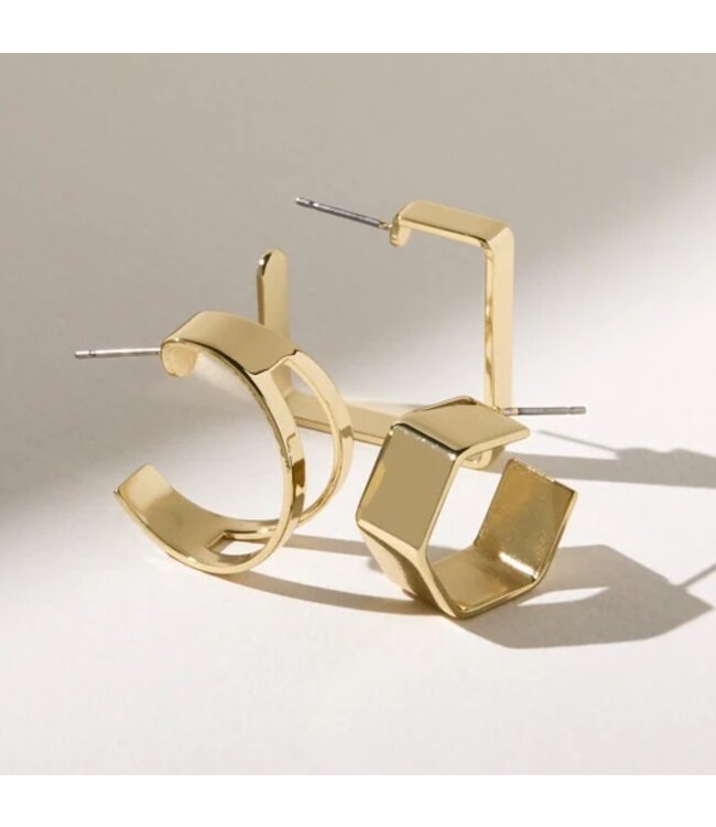 L George Simple Square Sandra Earrings