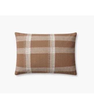 Plaid Pillow Rust/Cream 13 x 26"