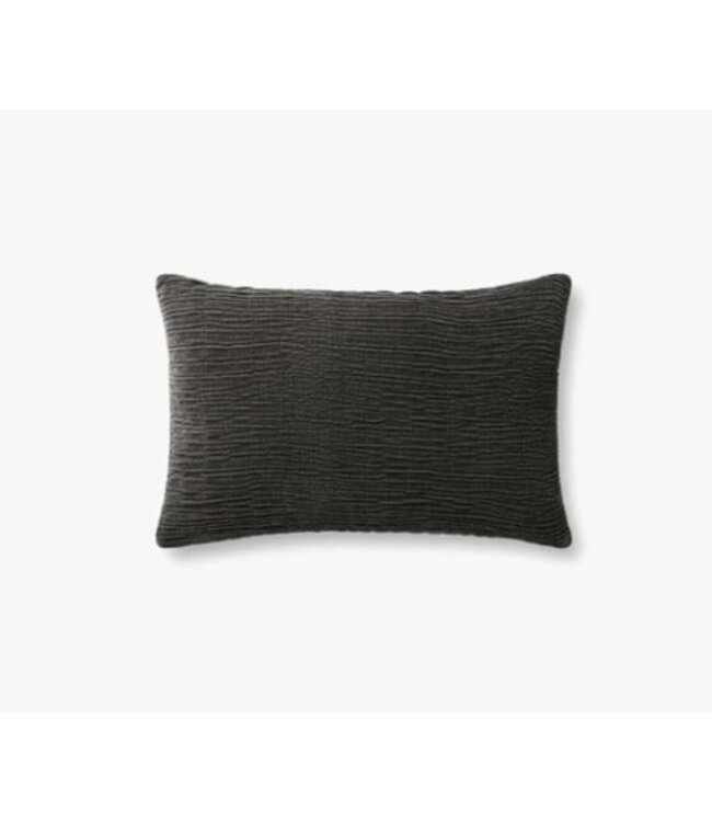 Textured Pillow Charcoal 13 x 21"