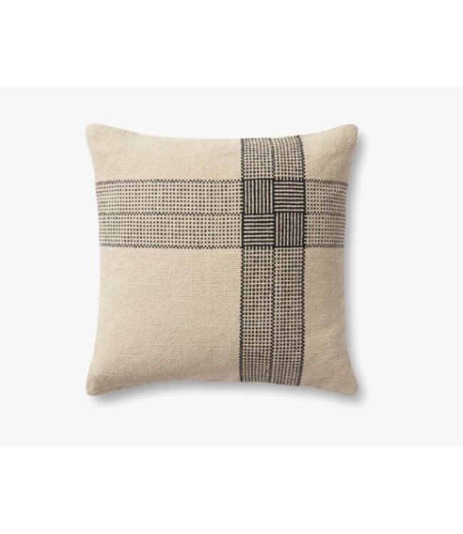 Wells Pillow Cream/Black 22 x 22"