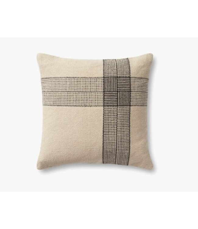 Wells Pillow Cream/Black 22 x 22"
