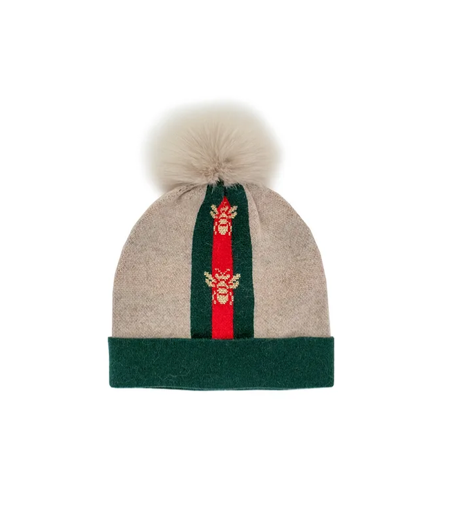 Mitchies Matchings Knitted Hat w/ Lurex Bee Line