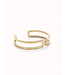 Double 18K Gold-Plated Bracelet w/ White Topaz M