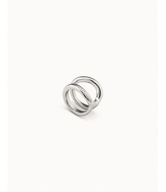 Sterling Silver-Plated Curvilinear Ring