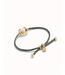 18K Gold-Plated Blackish Thread Bracelet w/ Shell Pearl