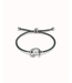 Uno de 50 Sterling Silver-Plated Blackish Thread Bracelet w/ Shell Pearl