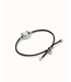 Sterling Silver-Plated BlackTthread Bracelet w/ Shell Pearl