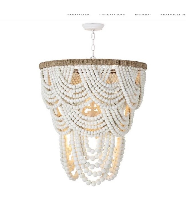 Lorelei Beaded Chandelier White