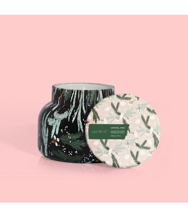 Capri Blue 19 oz Holiday Pattern Play Jar Crystal Pine