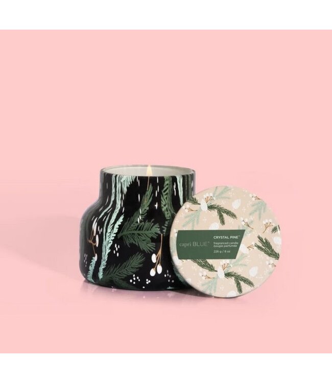 Capri Blue 8 oz Holiday Pattern Play Petite Jar Crystal Pine