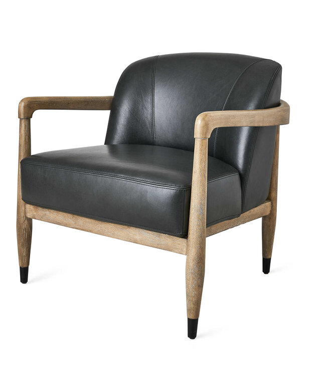 June Accent Chair Black Leather