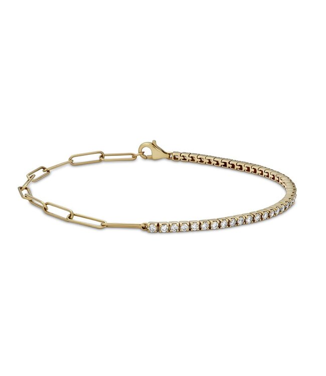 Simply Elegant Boutique 7" Box Bracelet w/ Paperclip Chain 14KT-1.00CTW (L)