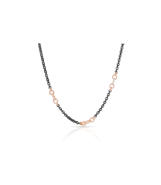 925 Suneera 18" Maribel Chain Rhodium 14KT Rose Gold 0.50Cts