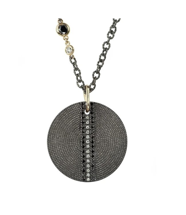 925 Suneera Scarlett Round Pendant Rhodium 0.50 Cts 14Kt