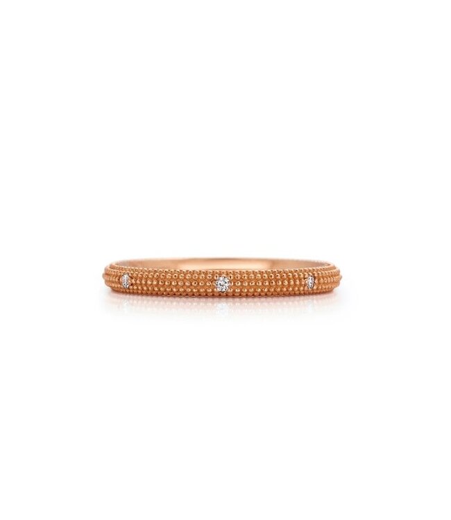 925 Suneera Ira Textured Band 14KT - 0.10Cts