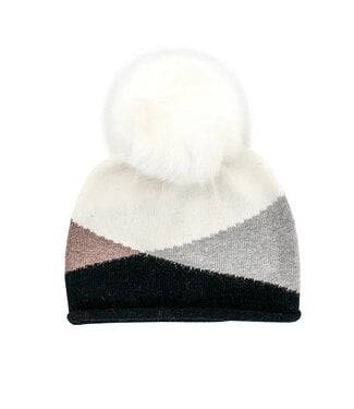 Mitchies Matchings Colorblock Beanie White/Black