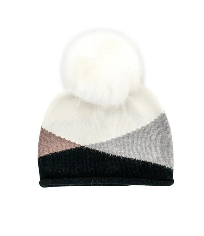 Mitchies Matchings Colorblock Beanie White/Black