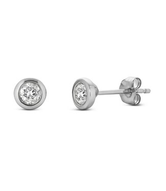 Simply Elegant Boutique Bezel Stud Earring 14KT-0.38CTW