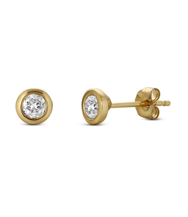 Simply Elegant Boutique Bezel Stud Earring 14KT-0.38CTW