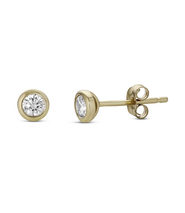 Simply Elegant Boutique Bezel Stud Earring 14KT-0.25CTW