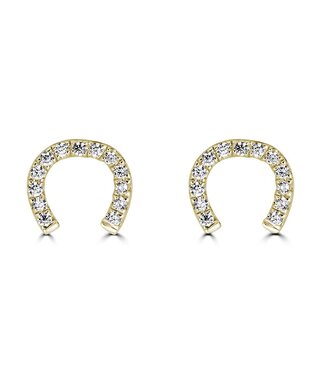 Simply Elegant Boutique Horseshoe Stud Earring 14KT-0.07CTW