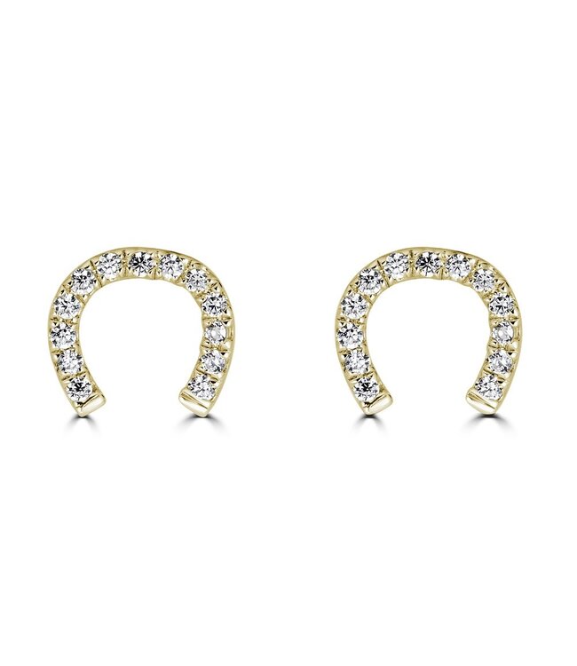 Simply Elegant Boutique Horseshoe Stud Earring 14KT-0.07CTW