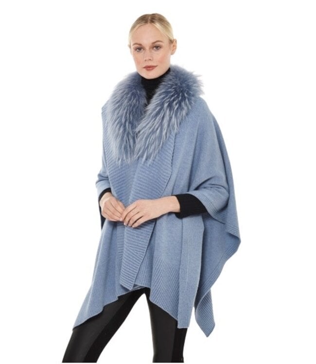 Linda Richards Fox Trim Cashmere Shawl