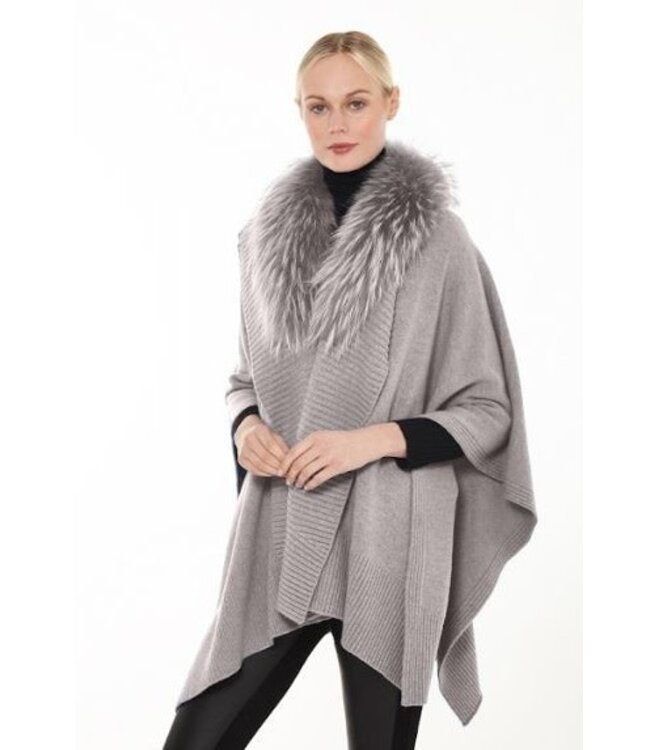 Linda Richards Fox Trim Cashmere Shawl