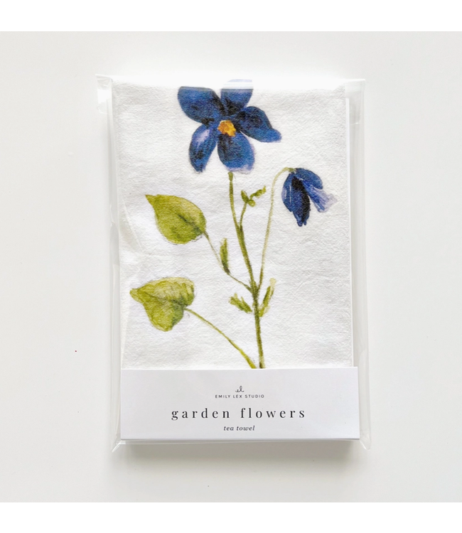 Garden Flowers Tea Towel